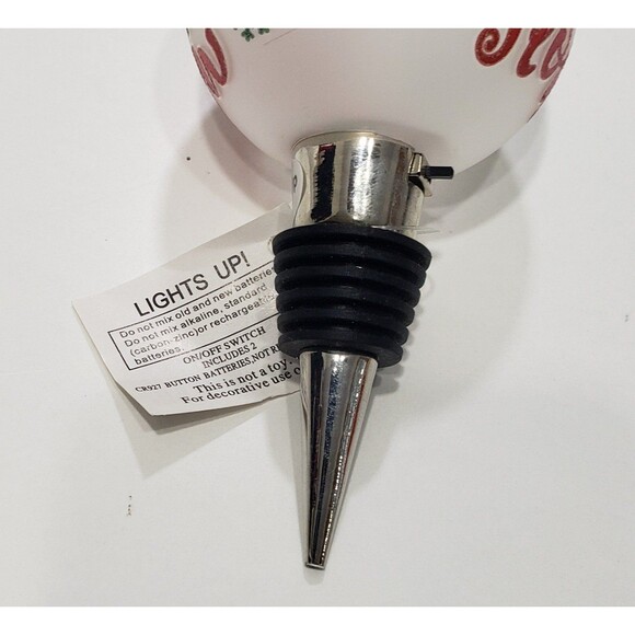 NEW Light Up Christmas Wine Stopper, "Let it Flow Let it Flow Let it Flow" - Picture 3 of 4
